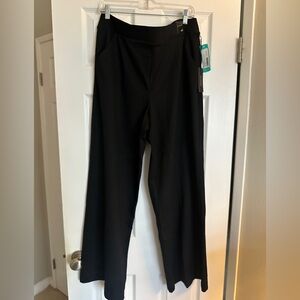 Women's Black Straight-Leg Jumpsuit Pants